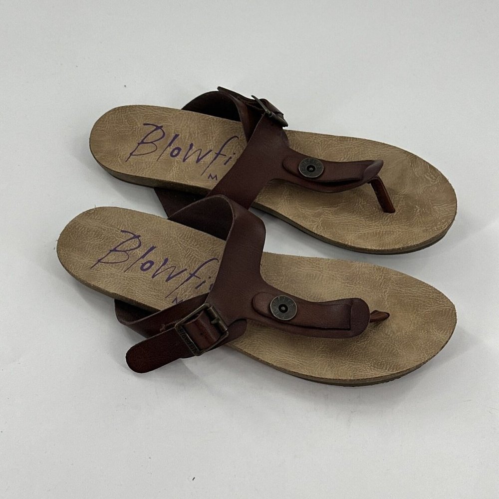 Blowfish Brown Thong Slide Sandals Womens Size 7.5 M